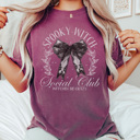 Large Berry Spooky Witch Social Club Graphic Tee, Halloween Shirt, Spooky Season, Coquette Bow Tee