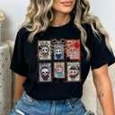 Small Black The Monsters Halloween Graphic Tee, Trendy Graphic Tee, Halloween Villans Shirt, Halloween Horror Tee