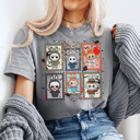 XL Light Gray The Monsters Halloween Graphic Tee, Trendy Graphic Tee, Halloween Villans Shirt, Halloween Horror Tee