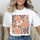  Boho Pumpkin Flowers Graphic Tee, Boho Shirt, Fall Graphic Tee, Trendy Shirt
