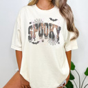 XXL Ivory Trendy Spooky Graphic Tee, Halloween Shirt, Fall Graphic Tee, Cute Halloween Shirt