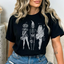 XXL Black Vintage Halloween Ladies Graphic Tee, Halloween Shirt, Fall Graphic Tee, Cute Halloween Shirt