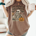 XXL Espresso Just Waiting For Halloween Graphic Tee, Funny Halloween Shirt, Skelenton Tee, Hallowen Graphic Tee