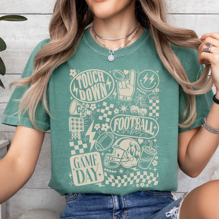 Football Vibes Graphic Tee, Vintage Football Shirt, Retro Football Shirt, Game Day Tee, Football Mom Tee