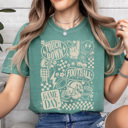 XXL Light Green Football Vibes Graphic Tee, Vintage Football Shirt, Retro Football Shirt, Game Day Tee, Football Mom Tee