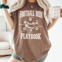 XXL Espresso Football Mom Playbook Graphic Tee, Game Day Shirt, Football Mom Tee