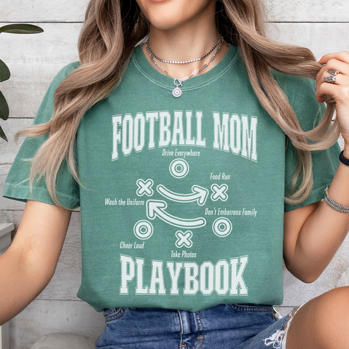 Football Mom Playbook Graphic Tee, Game Day Shirt, Football Mom Tee