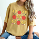 XL Mustard Teacher Coquette Grid Graphic Tee, Back To School Shirt, Cute Teacher Shirt, Teacher Appreciation
