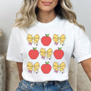 Large White Teacher Coquette Grid Graphic Tee, Back To School Shirt, Cute Teacher Shirt, Teacher Appreciation