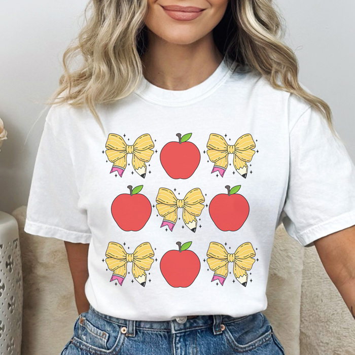 Teacher Coquette Grid Graphic Tee, Back To School Shirt, Cute Teacher Shirt, Teacher Appreciation