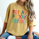 Large Mustard Friyay Teacher Graphic Tee, Cute Teacher Shirt, Back to School, Teacher Gift