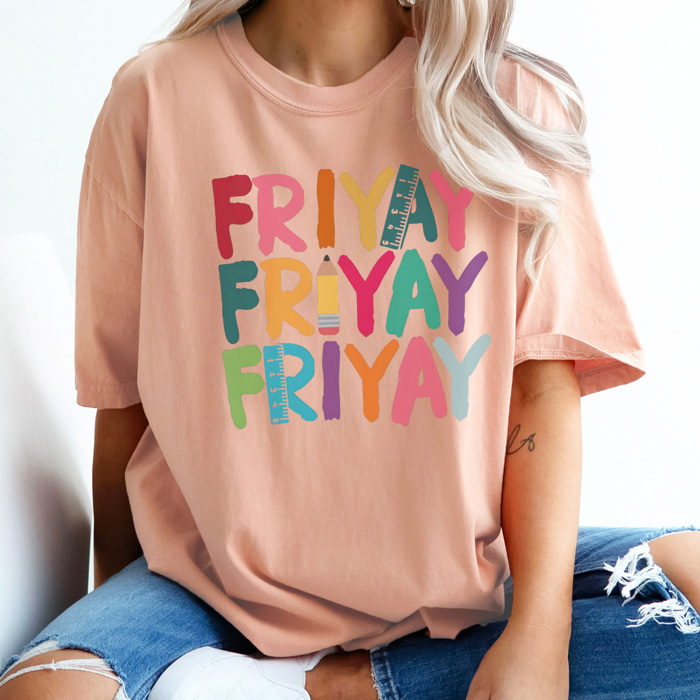 Friyay Teacher Graphic Tee, Cute Teacher Shirt, Back to School, Teacher Gift