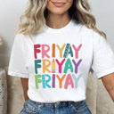 XXL White Friyay Teacher Graphic Tee, Cute Teacher Shirt, Back to School, Teacher Gift