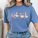 XXL Blue Jean Just A Teacher Goose Graphic Tee, Silly Goose, Trendy Teacher Graphic Tee, Back to School Shirt, Cute Teacher Tee