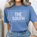 Medium Blue Jean The South Graphic Tee, Southern Girl, Southern Mama, Bless You Heart, Cute Graphic Tee, Comfort Colors