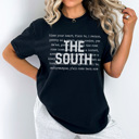 Large Black The South Graphic Tee, Southern Girl, Southern Mama, Bless You Heart, Cute Graphic Tee, Comfort Colors