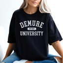 Small Black Demure University Trendy Graphic Tee