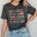 XL Charcoal Jolliest Bunch of Teachers Graphic Tee, Funny Christmas Shirt, Funny Teacher Shirt, Teacher Christmas, Gift, Educator Christmas, Nuthouse Movie, Christmas Vacation Movie