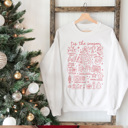 Small White Favorite Christmas Doodles Graphic Sweatshirt, Christmas Sweatshirt, Tis the Season, Cute Christmas Outfit