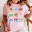 XL Pink Princess Coquette Bows Graphic Tee, Princess Shirt, Theme Park Princess, Family Vacation Shirts, Mouse Land, Fantasyland Shirt
