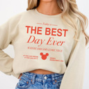 Small Sand The Best Day Ever Graphic Sweatshirt, Theme Park Sweatshirt, Cute Theme Park Sweatshirt, Boy Mouse Sweatshirt, Family Vacation, Magical Place Sweatshirt, Happiest Place On Earth