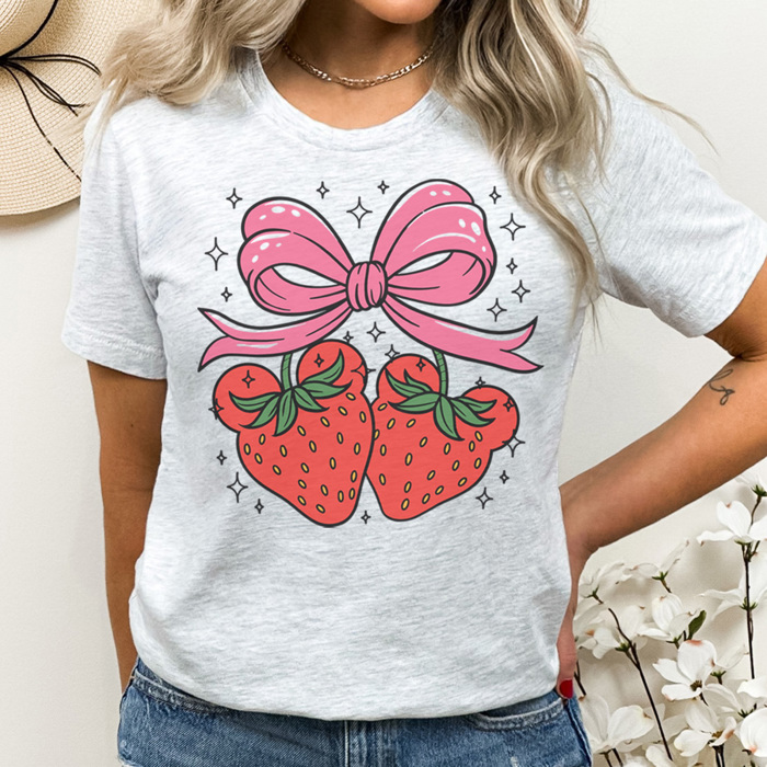 Strawberry Mouse Graphic Tee, Theme Park Shirt, Boy Mouse Shirt, Family Vacation Tee