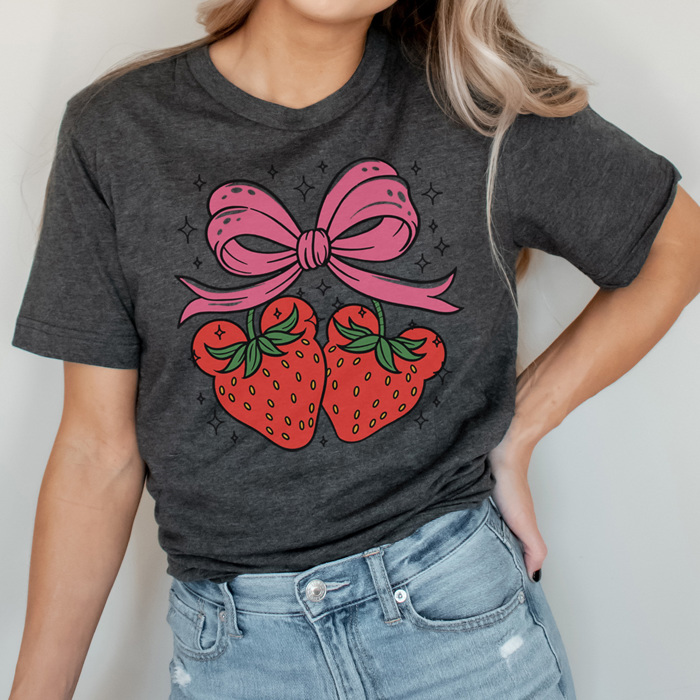 Strawberry Mouse Graphic Tee, Theme Park Shirt, Boy Mouse Shirt, Family Vacation Tee