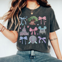 Medium Pepper Theme Park World Coquette Graphic Tee, Vacation Tee, Cute Bow Shirt, Magical Kingdom Tee, Mouse Shirt