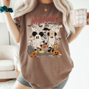 Small Espresso Nightmare On Main Street Graphic Tee, Vacation Tee, Theme Park Shirt, Halloween Mouse Shirt