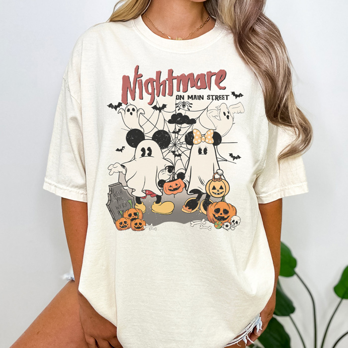 Nightmare On Main Street Graphic Tee, Vacation Tee, Theme Park Shirt, Halloween Mouse Shirt