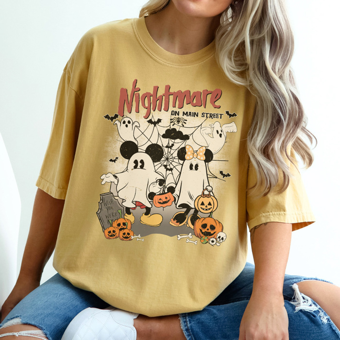 Nightmare On Main Street Graphic Tee, Vacation Tee, Theme Park Shirt, Halloween Mouse Shirt