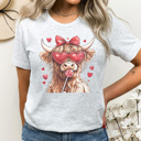  Cow Graphic Tee, Highland Cow Shirt, Sucker For You