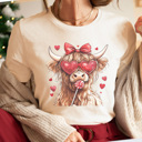 XXL Cream Cow Graphic Tee, Highland Cow Shirt, Sucker For You