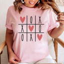  XOXO Tic Tac Toe Graphic Sweatshirt, Valentine Graphic Sweatshirt, XOXO Shirt, Cute Valentine's Day Sweatshirt, Glitter Heart Sweatshirt