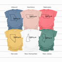  Home State Graphic Tees, United States of America Shirt, Favorite State Shirt, Comfort Colors