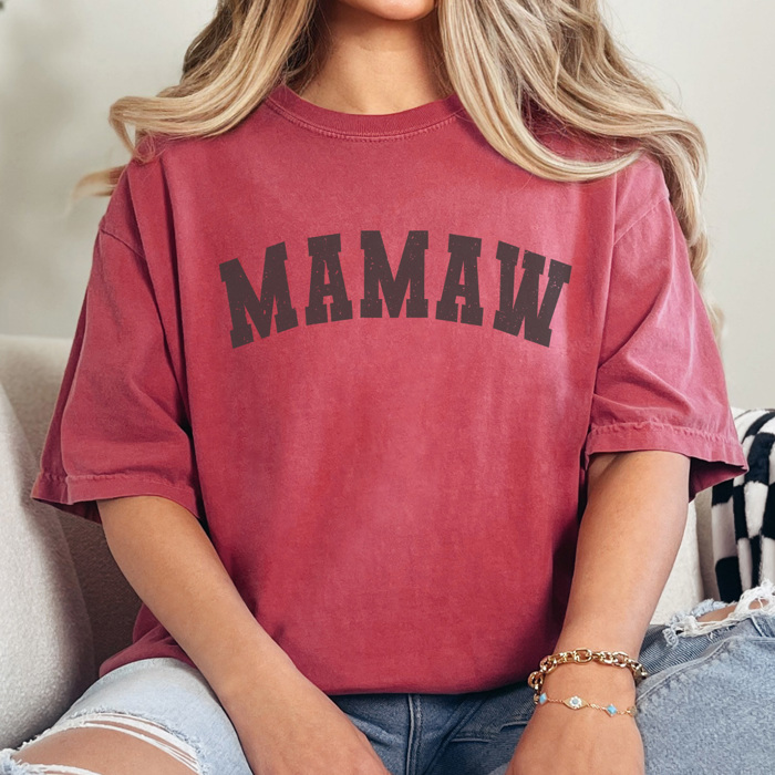 Mamaw Varsity Graphic Tee, Grandma Shirt, Mother's Day Gift, Mamaw Shirt