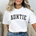 Medium White Auntie Varsity Graphic Tee, Cool Aunt Shirt, Mother's Day Gift, Auntie Shirt