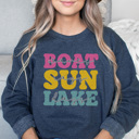 XL Denim Boat Days Sun Rays Lake Days Graphic Sweatshirt, Lake Day Sweatshirt, Boating Sweatshirt, Cute Summer Sweatshirt