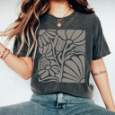  Boho Vintage Flower Graphic Tee, Cute Flower Shirt, Summer Tee, Boho Shirt