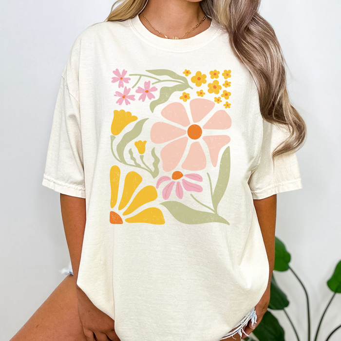 Colorful Boho Flower Graphic Tee