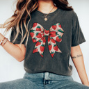Large Pepper Strawberry Coquette Bow Graphic Tee, Strawberry Shirt, Trendy Tee, Summer Graphic Tee