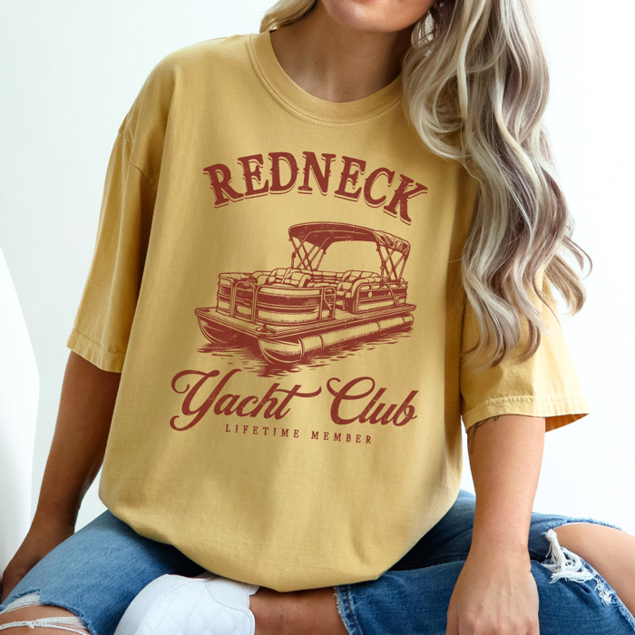 Redneck Yacht Club Graphic Tee, Summer Tshirt, Lake Day Shirt, Boating Tee