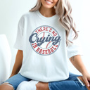 XL White No Crying In Baseball Graphic Tee, Baseball Shirt, Cute Baseball Mom Tee, Game Day Tee