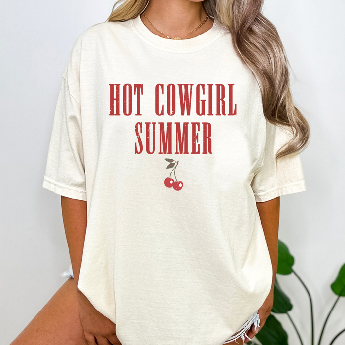 Hot Cowgirl Summer Graphic Tee, Cowboy Shirt, Cowgirl Tee, Summer Graphic Tee, Country Shirt, Concert Tee