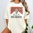Large Ivory Raised On 90s Country Graphic Tee, Country Music Shirt, Western Graphic Tee, Cowboy Shirt, Summer Tee