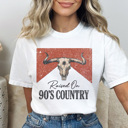 Medium White Raised On 90s Country Graphic Tee, Country Music Shirt, Western Graphic Tee, Cowboy Shirt, Summer Tee