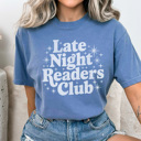 Large Blue Jean Late Night Readers Club Graphic Tee, Book Lover Shirt, Reading Shirt, Book Club Tee, Just One More Chapter Tee