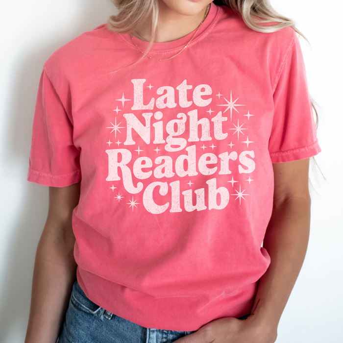 Late Night Readers Club Graphic Tee, Book Lover Shirt, Reading Shirt, Book Club Tee, Just One More Chapter Tee