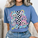 XXL Blue Jean Cute Monsters Graphic Tee, Trendy Monsters Shirt, BuBu Shirt, Every Day Tee