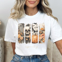XXL White Spooky Watercolor Graphic Tee, Cute Halloween Shirt, Vintage Halloween Tee, Comfort Colors